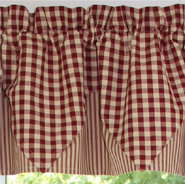 Heritage House Check Barn Red Barn Red - Nutmeg Valance VP100017 - The Fox Decor